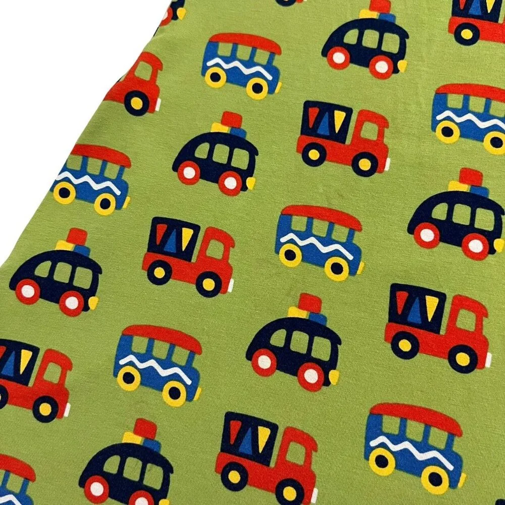 Maxomorra Sz 110/116 (5-6Y) Organic Green Colorful Vehicles Dress